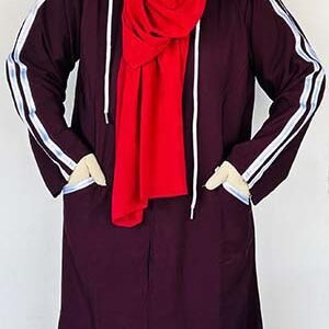 Maroon Hoodie Luxe Abaya for Women – Abaya Spot